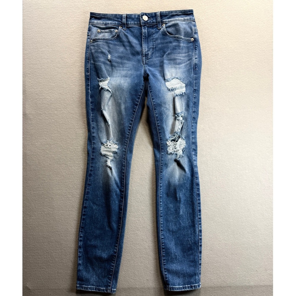 Pacsun Skinny Jeans Men 29x30 Blue Distressed Ripped Denim Grunge